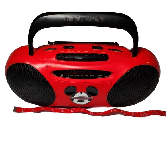 Vintage Mickey Mouse Portable Stereo Cassette Recorder Tape Player AM/FM Radio - Picture 2 of 9